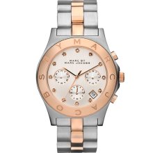 MARC by Marc Jacobs 'Blade' Crystal Index Watch Rosegold/ Silver