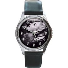 Marilyn Monroe V1 Unisex Silver-Tone Round Metal Watch 12