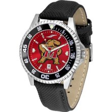 Maryland Terrapins UMD Mens Leather Anochrome Watch