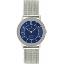 Menandamp;apos;s Ultra Thin Stainless Steel Dress Blue Dial Mesh Band - Watch