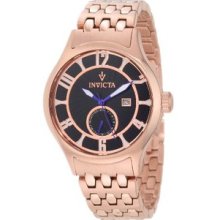 Men's 12233 Vintage Black Patterned Dial 18k Rose Gold Ion-Plated