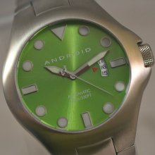 Mens Android Ad408bgr Octopuz Automatic Green Sunray Dial Date Watch