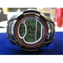 Men's Armitron Black Silver Digital Wrist Watch R37