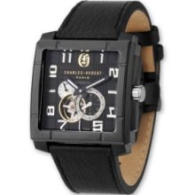 Mens Black Square Dial Automatic Watch