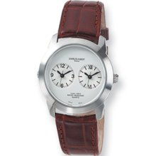 Men's, Charles Hubert, Dual Time Zone Leather