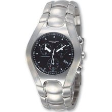 Mens Charles Hubert Stainless Steel Black Dial Chronograph Watch ...