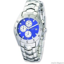 Men's Charles Stainless Blue Dial Chronograph Watch