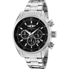 Men's Chronograph Black Dial Stainless Steel ...