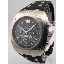 MENS CROTON RUBBER CHRONO 3 EYE DATE WATCH CC311156BSBL ...