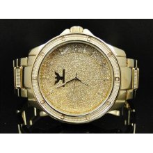 Mens Diamond King Joe Rodeo Jojo Golden Metal Face Diamond Hip Hop Watch