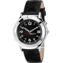 Mens elite gents with black face and black leather crocodile strap