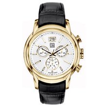 Men's ESQ Movado Quest Gold-Tone Sport Chronograph with Leather Strap