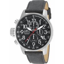 Men's Force Chronograph Stainless Steel Case Black Dial Leather and Nylon Strap