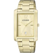 Men's Gold Tone Citizen Steel Rectangle Watch BD0032-55P ...