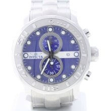 Men's Invicta 0879 Pro Diver Chronograph Blue Textured Dial St Steel Watch 8.5