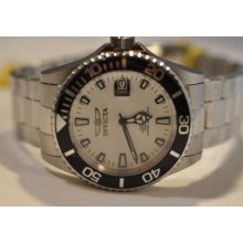 Mens Invicta 1002 Pro Diver White Dial Automatic Bracelet Watch