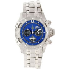 Mens Invicta Aviator Stainless Steel Blue Dial Chronograph Watch 80252