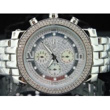 Mens Jojino/jojo/joe Rodeo Diamond Watch Metal Band Cursh Dial .25ct 46mm Mj1054