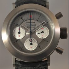 Mens Kronotype Automatic Chronograph Titanium Case Leather Swiss Watch