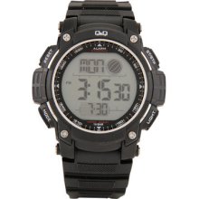 Mens Q & Q Digital Dual Time Divers Watch By Citizen Up To 100m Timer