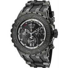 Men's Reserve Chronograph Stainless Steel Case Rubber Strap Black Tone Dial