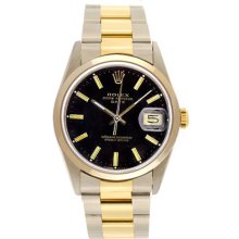 Men's Rolex Date Watch 15203 Black dial