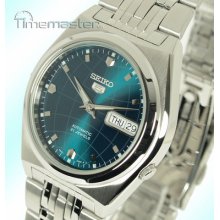 Mens Seiko 5 Auto Modern Pearlescent Turquoise Face Snk665k1