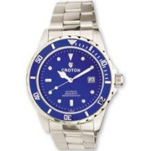 Mens Stainless Steel Quartz Blue Dial Automatic Watch