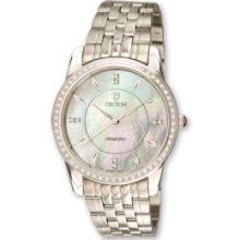 Mens Swiss 0.45Ct. Diamond Bezel Mother Of Pearl Dial Watch