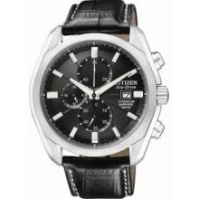 Mens Titanium Eco-Drive Chronograph Black Dial Sapphire Strap - Watch