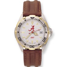 Mens U Of Alabama Script A All-Star Leather Band Watch Ring