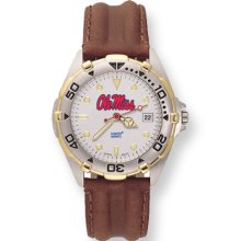 Mens University Of Mississippi All-Star Leather Band Watch Ring