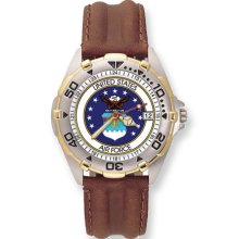 Mens US Air Force All-Star Leather Band Watch