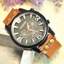 Mens Watch Leather (WAT0018-BLACK)