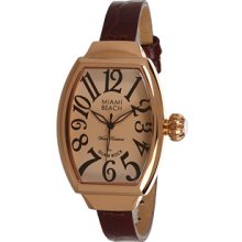 Miami Beach by Glam Rock Art Deco 30mm Leather Watch - MBD27088 Watches : One Size