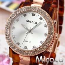 Micaca Crystal Lady Soft-touch Plastic Bracelet Quartz Analog Watch Dailyetrade