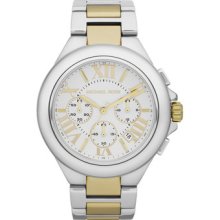 Michael Kors Camille Chronograph Silver Dial Two-tone Ladies Watch Mk5653