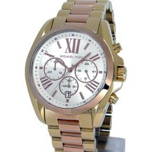 Michael Kors Ladies Watch Chronograph 43mm Yellow And Rose Gold Layered Mk5651