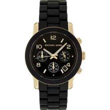 Michael Kors Mk5191 Runway Gold Tone Silicone Warped Chronograph Women's Watch