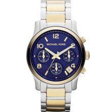 Michael Kors 'Runway' Two Tone Chronograph Watch