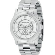 Michael Kors Watch, Mens Chronograph Runway Silver-Tone Bracelet 44mm