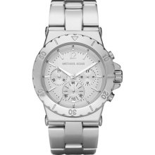 Michael Kors Womens Silver Chronograph Aluminum Watch Mk5462