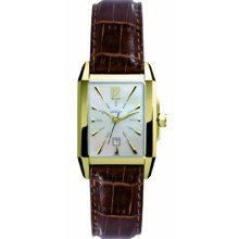 Michel Herbelin Kharga Women's Quartz Watch With Mother Of Pearl Dial Analogue Display And Brown Leather Strap 12872/P19go