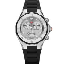 MICHELE 'Tahitian Jelly Bean' 40mm Watch Silver/ Black