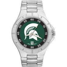 Michigan state spartans men's chrome alloy watch w/ stainless steel