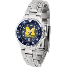 Michigan Wolverines UM Womens Steel Anochrome Watch