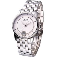 Mido Baroncelli Lady Diamonds Automatic Swiss Watch White M0072076103600