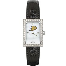 Mighty Ducks of Anaheim Women's Black Leather Strap Allure Watch