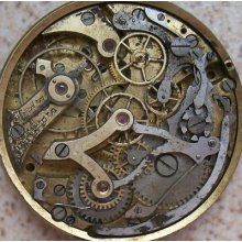 Minerva Xfine Chronograph Pocket Watch Movement 44 Mm. Running Need Revision