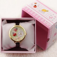 Mini Handmade Polymer Clay Women Rhinestone Quartz Wristwatch-Secret Garden